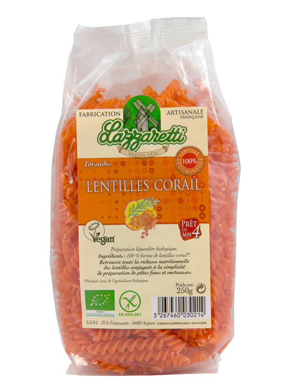Torsade aux Lentilles Corail Lazzaretti