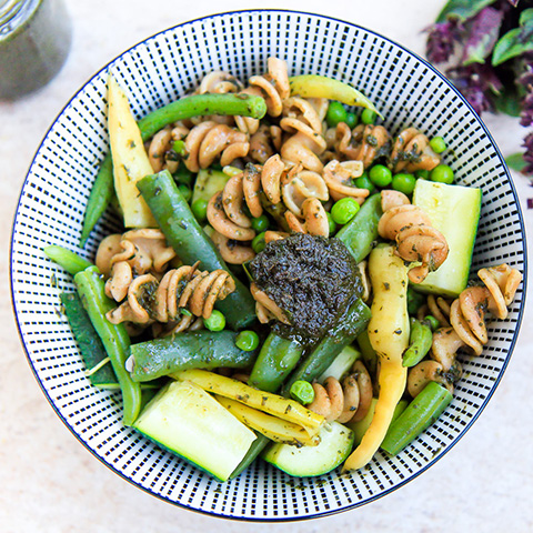 Pâtes au pesto de basilic maison