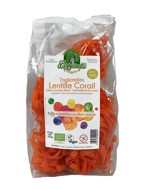 tagliatelles lentille corail