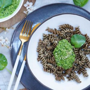 Torsades au chanvre, pesto cresson et chanvre