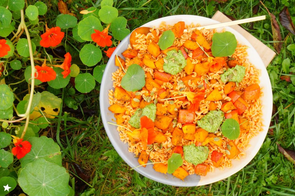 salade pâtes pesto capucine