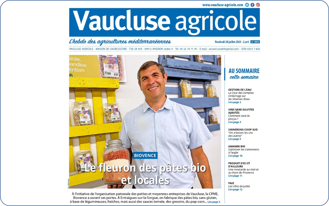 Lazzaretti : Le fleuron des pâtes bio et locales – Vaucluse agricole